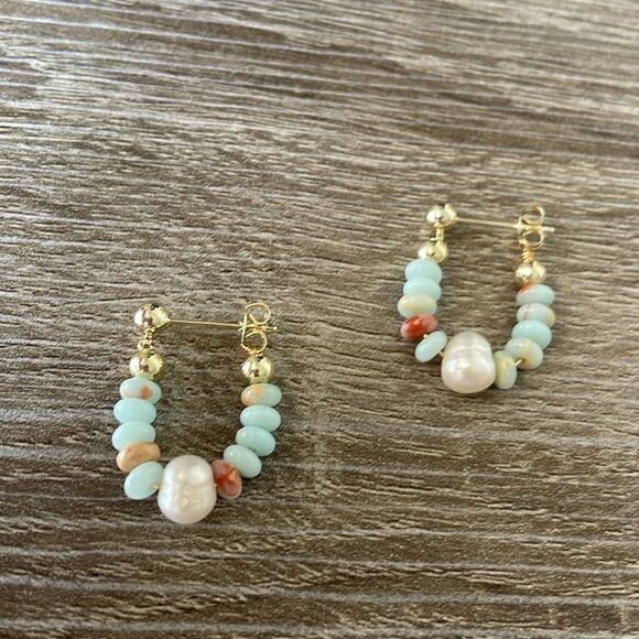 Vintage style hoop earrings N282 - Picture 2 of 5